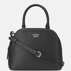 Guess Embossed Black Satchel Bag